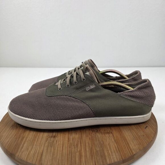 OluKai Shoes Mens Size 11 Olive Brown Nohea Moku Lightweight Mesh Casual Sneaker - Picture 1 of 16